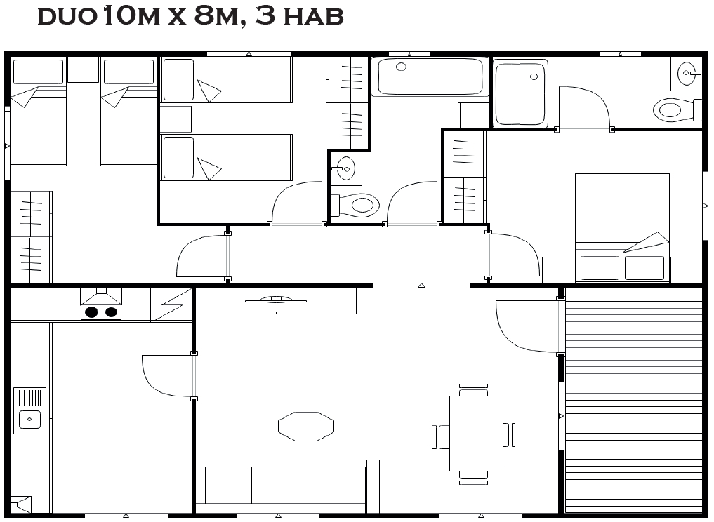 Modelo Duo 10m x 8m