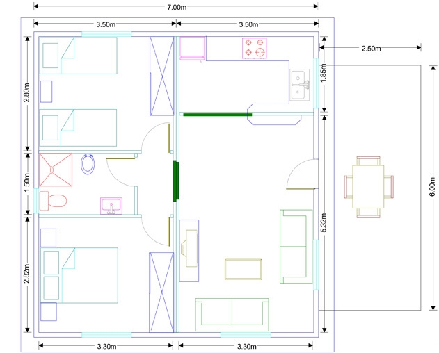 Modelo Alicante 52,5 m²