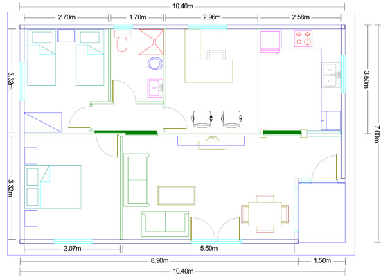 Modelo Málaga 70m²