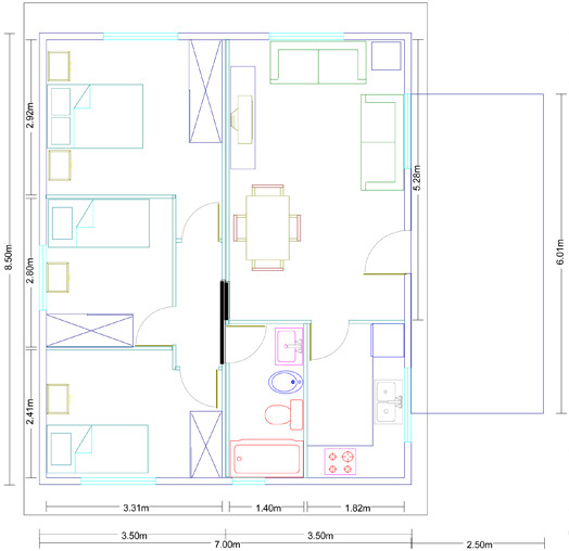 Modelo Málaga 59,5m²