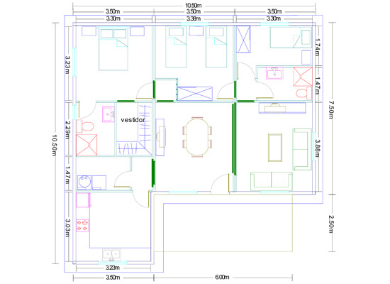 Modelo Mediterráneo 89,25m²