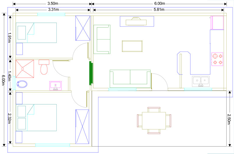 Modelo Murcia L 43,20m²